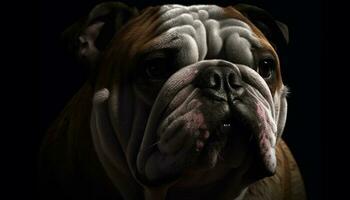 gerimpeld portret van schattig Frans bulldog puppy gegenereerd door ai foto
