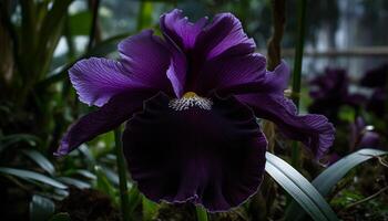 Purper orchidee bloesem, elegantie in natuur groei gegenereerd door ai foto