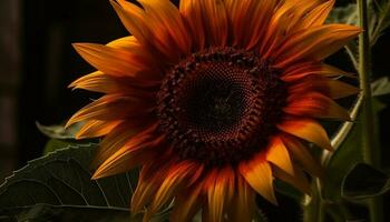 levendig zonnebloem bloesem, schoonheid in natuur landbouw gegenereerd door ai foto