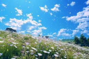 Japan, midzomer, blauw lucht, Doorzichtig lucht. ai generatief foto