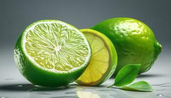 sappig citrus plak voegt toe versheid naar gezond fijnproever cocktail ingrediënten gegenereerd door ai foto