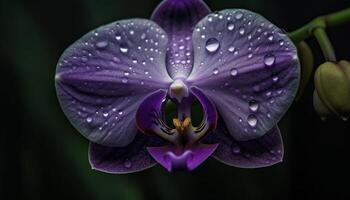 rustig tafereel van Purper orchidee, schoonheid in natuur elegantie gegenereerd door ai foto