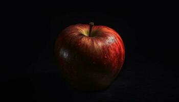sappig appel weerspiegelt versheid van natuur in gezond fijnproever tussendoortje gegenereerd door ai foto
