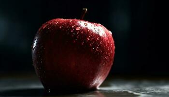 sappig appel laten vallen weerspiegelt natuur versheid in biologisch nog steeds leven gegenereerd door ai foto