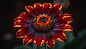 levendig gerbera madeliefje, een single bloem in formeel tuin gegenereerd door ai foto