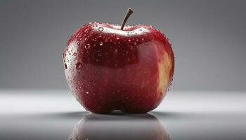 sappig rood heerlijk appel, symbool van gezond aan het eten en versheid gegenereerd door ai foto