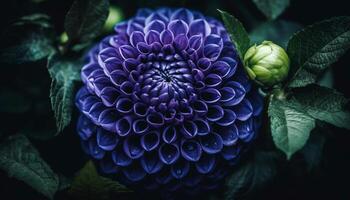 vers Purper hortensia bloesem, een single bloem van schoonheid in natuur gegenereerd door ai foto