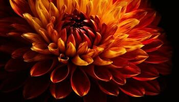 levendig gekleurde bloemblaadjes van een dahlia bloesem in natuur schoonheid gegenereerd door ai foto