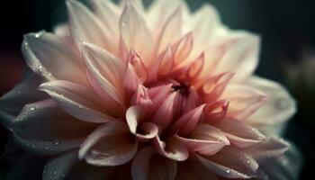 levendig roze lotus bloesem, nat met dauw, in tropisch vijver gegenereerd door ai foto