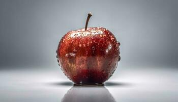 sappig appel weerspiegelt natuur versheid in een helder studio schot gegenereerd door ai foto