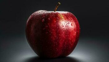 sappig rood heerlijk appel, een perfect tussendoortje voor gezond levensstijl gegenereerd door ai foto