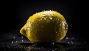 sappig citrus plak spatten in water, verfrissend en gezond drinken gegenereerd door ai foto