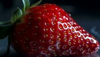 sappig rijp aardbei, een zoet tussendoortje voor gezond aan het eten gegenereerd door ai foto