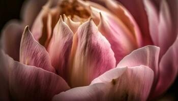 levendig roze en Purper bloemblaadjes sieren single dahlia bloem gegenereerd door ai foto