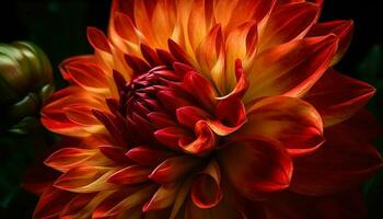 levendig dahlia's bloeien in natuur schoonheid, een geschenk van romance gegenereerd door ai foto