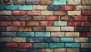 verweerd steen muur met abstract getextureerde patroon en roestig kleuren gegenereerd door ai foto