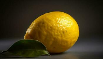 sappig citrus plak, levendig geel en groente, verfrissend zomer drinken gegenereerd door ai foto
