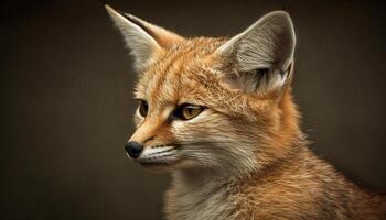 pluizig katachtig staren met alertheid, schoonheid in natuur ongedomesticeerd kat gegenereerd door ai foto