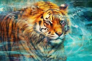 tijger alcohol inkt. ai generatief foto