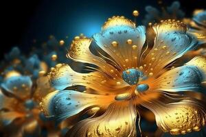 gouden bloemen in vol bloeien. ai generatief foto