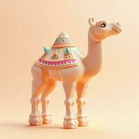 3d geven animatie kameel. generatief ai foto