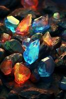 helder opalen, regenboog, steen. ai generatief foto