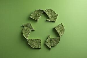 groen recycle icoon eco papercut natuur concept.ai generatief foto