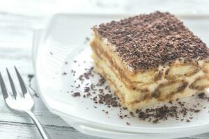 tiramisu met chocola topping foto