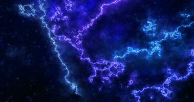 abstract futuristische achtergrond met blauw en Purper veelkleurig energie magie lijnen en golven van kosmisch patronen foto