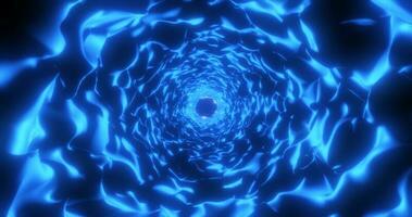 abstract blauw energie tunnel van golven gloeiend abstract achtergrond foto