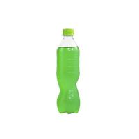 groen bruisend water in een plastic fles geïsoleerd op een witte achtergrond foto