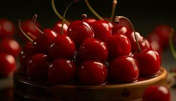 sappig BES fruit schaal, een zoet toegeeflijkheid voor gezond aan het eten gegenereerd door ai foto
