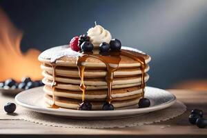 pannenkoek met BES beeld kunst illustratie, generatief ai kunst foto