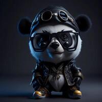 schattig panda beeld met 3d kunst illustratie, generatief ai kunst foto