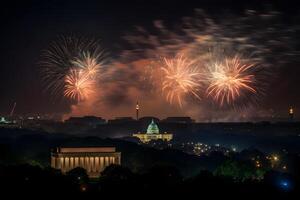 ai gegenereerd Amerikaans onafhankelijkheid dag foto