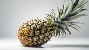 ananas Aan een wit achtergrond, ai generatief foto