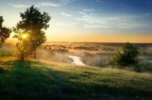 rivier- in steppe foto