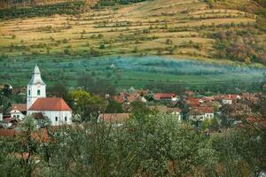 rijmthee is een klein dorp gelegen in Transsylvanië, Roemenië. het is gelegen in de apuseni bergen en is bekend voor haar pittoreske instelling en goed bewaard gebleven Hongaars bouwkundig stijl. foto