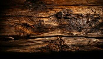 ruw hardhout plank tafel, oude hout graan decoratie gegenereerd door ai foto