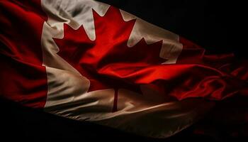 golvend Canadees vlag, symbool van nationaal trots gegenereerd door ai foto