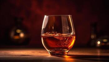 luxe whisky glas weerspiegelt gouden elegantie en rijkdom gegenereerd door ai foto