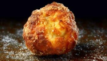 vers gebakken eigengemaakt muffin, een zoet toegeeflijkheid voor toetje geliefden gegenereerd door ai foto