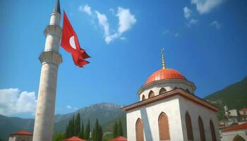 majestueus kapel symboliseert oude geestelijkheid in Turks cultuur nationaal mijlpaal gegenereerd door ai foto