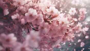kers bloesem boeket, een symbool van liefde in Japans cultuur gegenereerd door ai foto