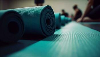 gezond levensstijlen balans welzijn met ontspanning oefening in yoga klasse gegenereerd door ai foto