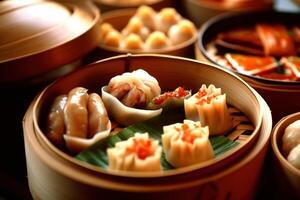 voorraad foto van afm som of dixin is een van de meest populair kantonees voedsel fotografie generatief ai
