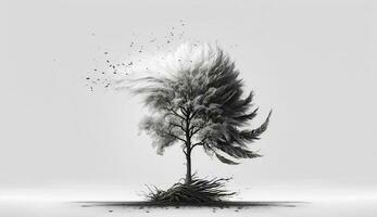 abstract achtergrond met boom en veerkracht, ai gegenereerd foto