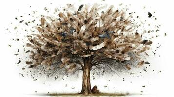 abstract achtergrond met boom en veerkracht, ai gegenereerd foto