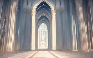 anime kathedraal, kerk, generatief ai foto