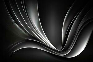 een abstract zwart achtergrond versierd met subtiel glanzend lijnen, gegenereerd door ai foto